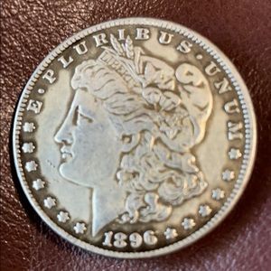 1896 Morgan silver dollar
